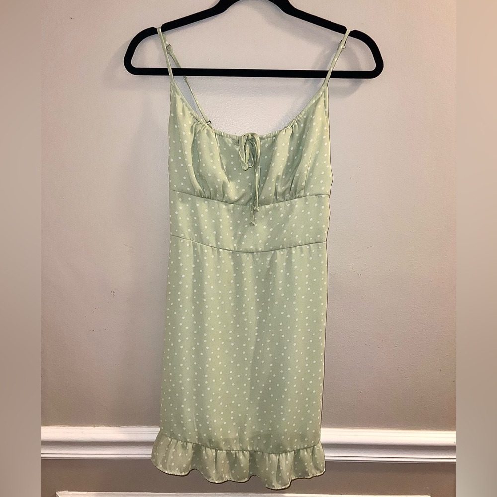 Abercrombie and Fitch Mini Dress Green Polkadot Size S